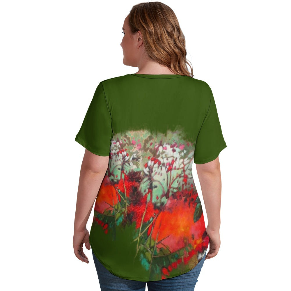 Camiseta JARDIN ROJO