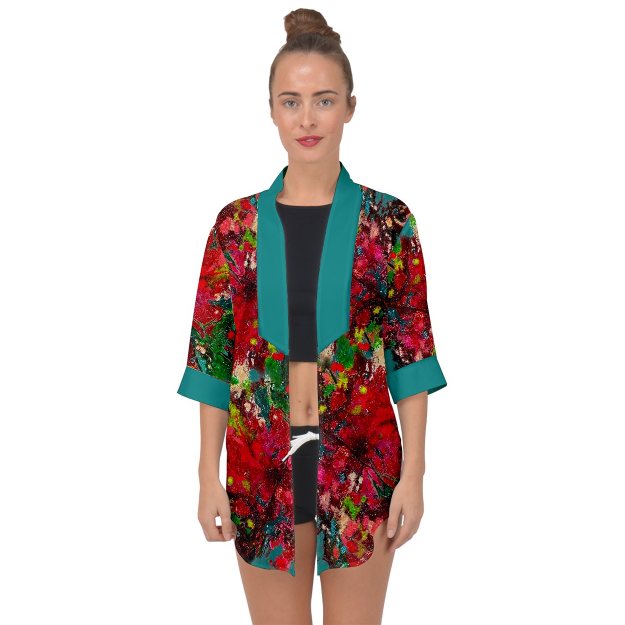 Kimono Camisola FLOR ROJA