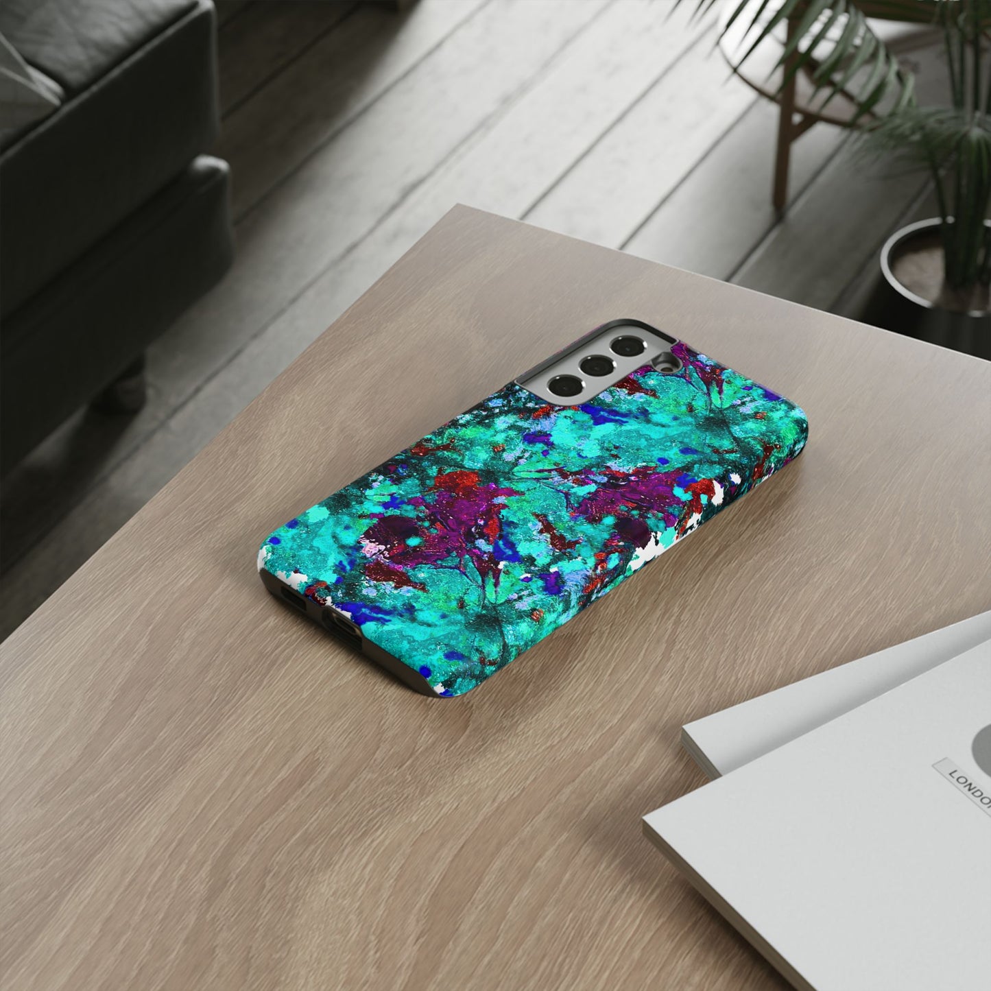 Funda de móvil FLOR AZUL