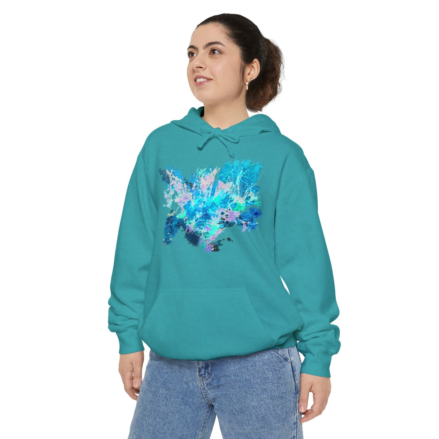 Sudadera con capucha,. AGUAMARINA