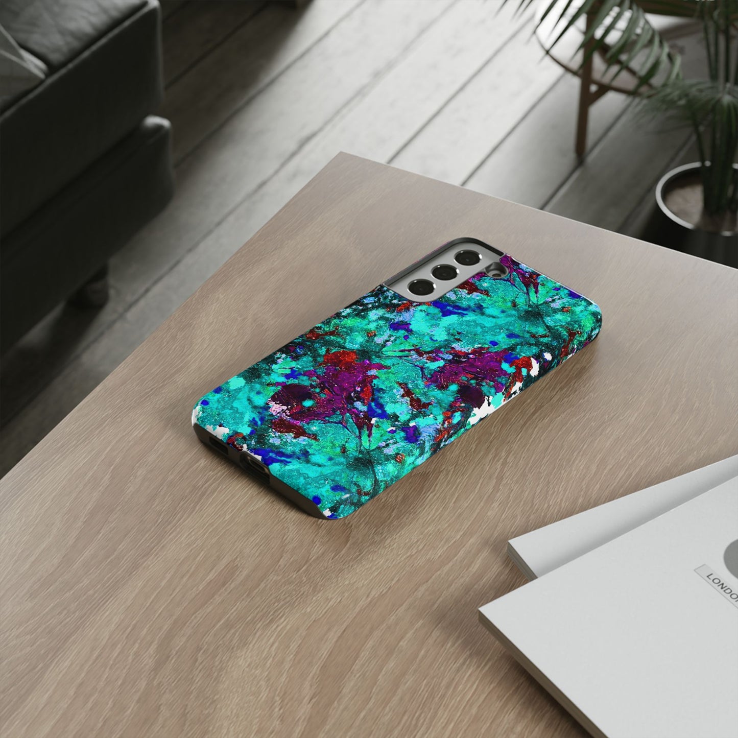 Funda de móvil FLOR AZUL