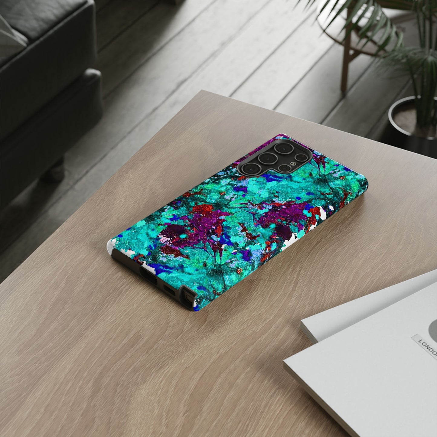 Funda de móvil FLOR AZUL