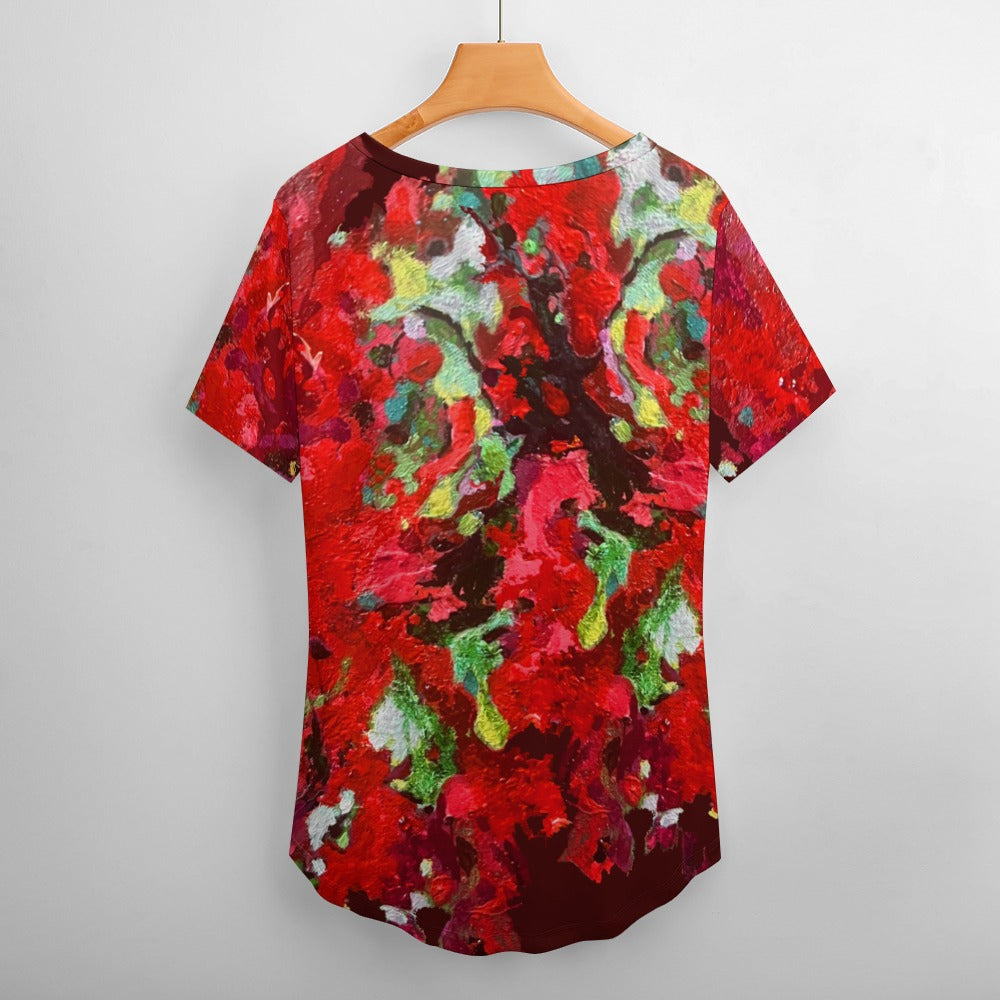 Camiseta ancha VERMELLON